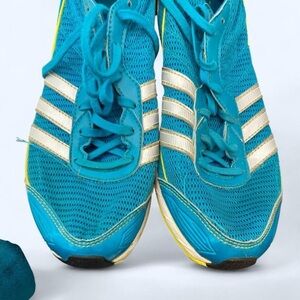 Adidas blue and white running trainers #running 7 1/2